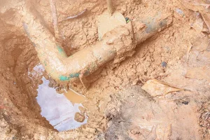 Underground water pipes covered in dirt, suffering from a drought.
